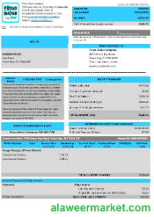 United Kingdom Turks and Caicos Islands Provo Water Company business utility bill Word and PDF template